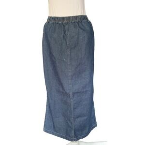 VINTAGE Y2K Blast Studio Pull On Elastic Waist 100% Cotton Denim Jean Skirt Sz M